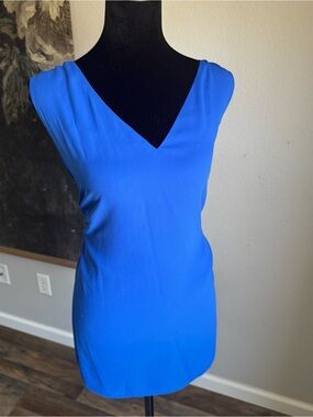 Nine West Royal Blue Sleeveless V-Neck Top
